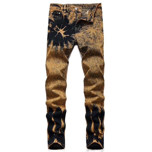 Mens Stretch Slim Fit Jeans Ripped Skinny Straight Leg Distressed Comfort Flex Waist Fashion Biker Denim Pants