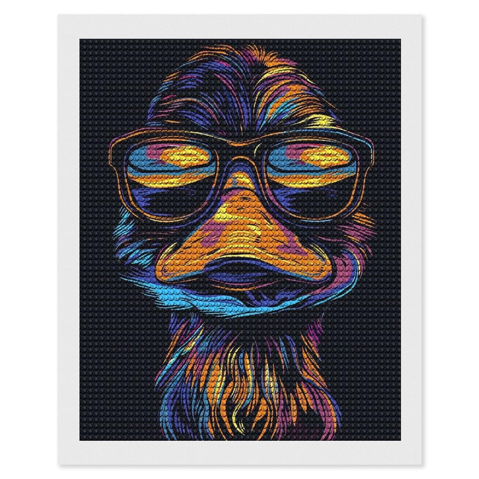Junmoney Platypus Colorful Round Drill Diamond Painting 16"x20", Satisfying Creative Project, Complete Accessories, Printed Canvas