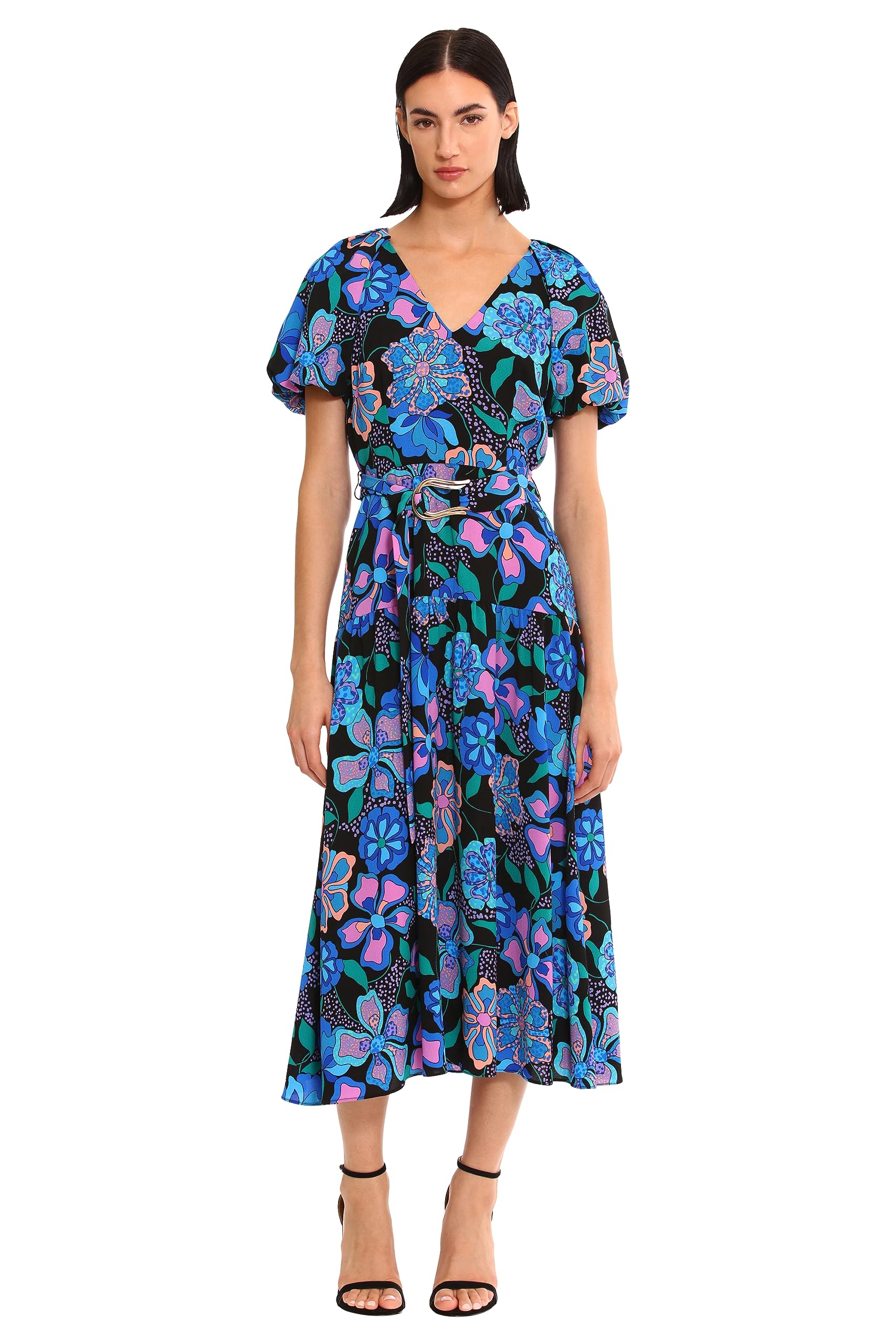 Donna Morgan Women's Fun Print Colorful Dress Dressy Casual Day Event Party Date