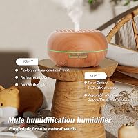 Simpeak 550ml Ultrahangos Aroma Diffúzor Fa Tárolóval, Illóolaj Párologtató Távirányítóval 5