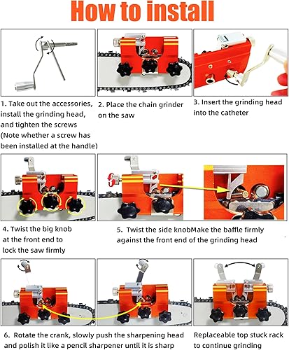 Miniatura 2 de Kit de plantilla de afilador de motosierra, herramienta de afilado de motosierra rápida portátil, accesorio manual de afilador de hoja de sierra de