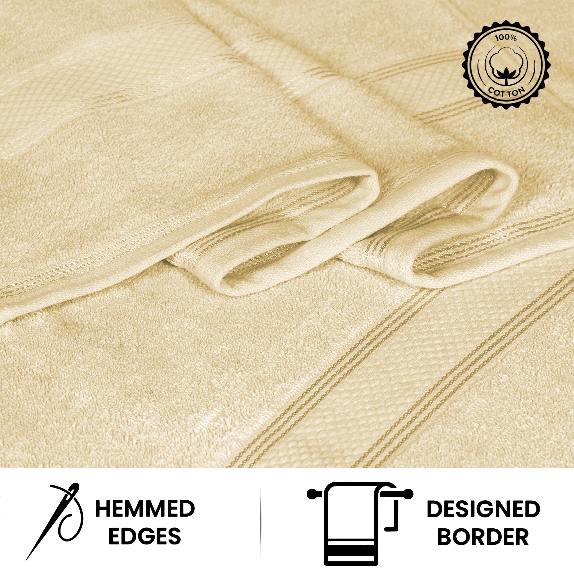 Casa Lino Paquete de 4 toallas de baño de 500 g/m² (27 x 54 pulgadas), 100 % algodón puro, toallas de baño de lujo, ligeras y altamente absorbentes, toallas de secado rápido para baño, para uso diario