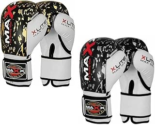 MAXX Leather Boxing Gloves Men Women Adult Sizes With Adjustable Strap Best for Boxings Mma Training Equipment Punchbag Martial Arts