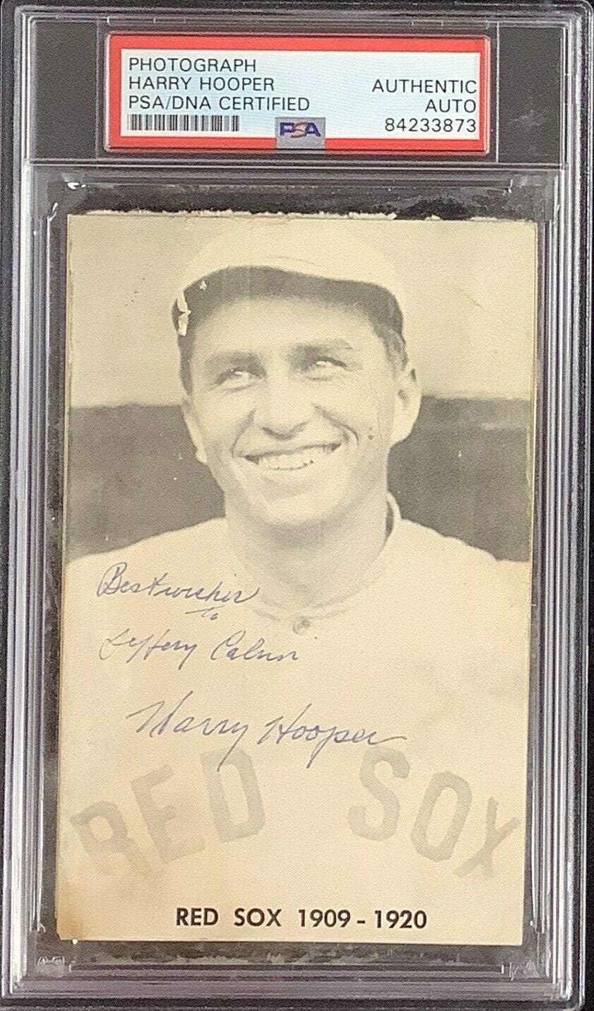 Harry Hooper Signed Photo Baseball Autograph HOF Red Sox PSA/DNA