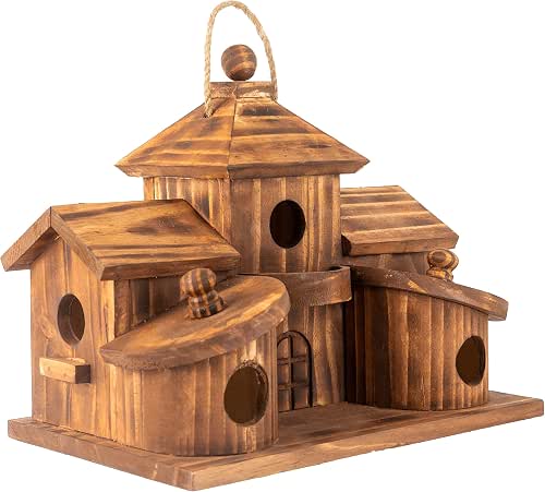COLEBA Bird Houses for Outside,Outdoor 5 Hole Bird House Room