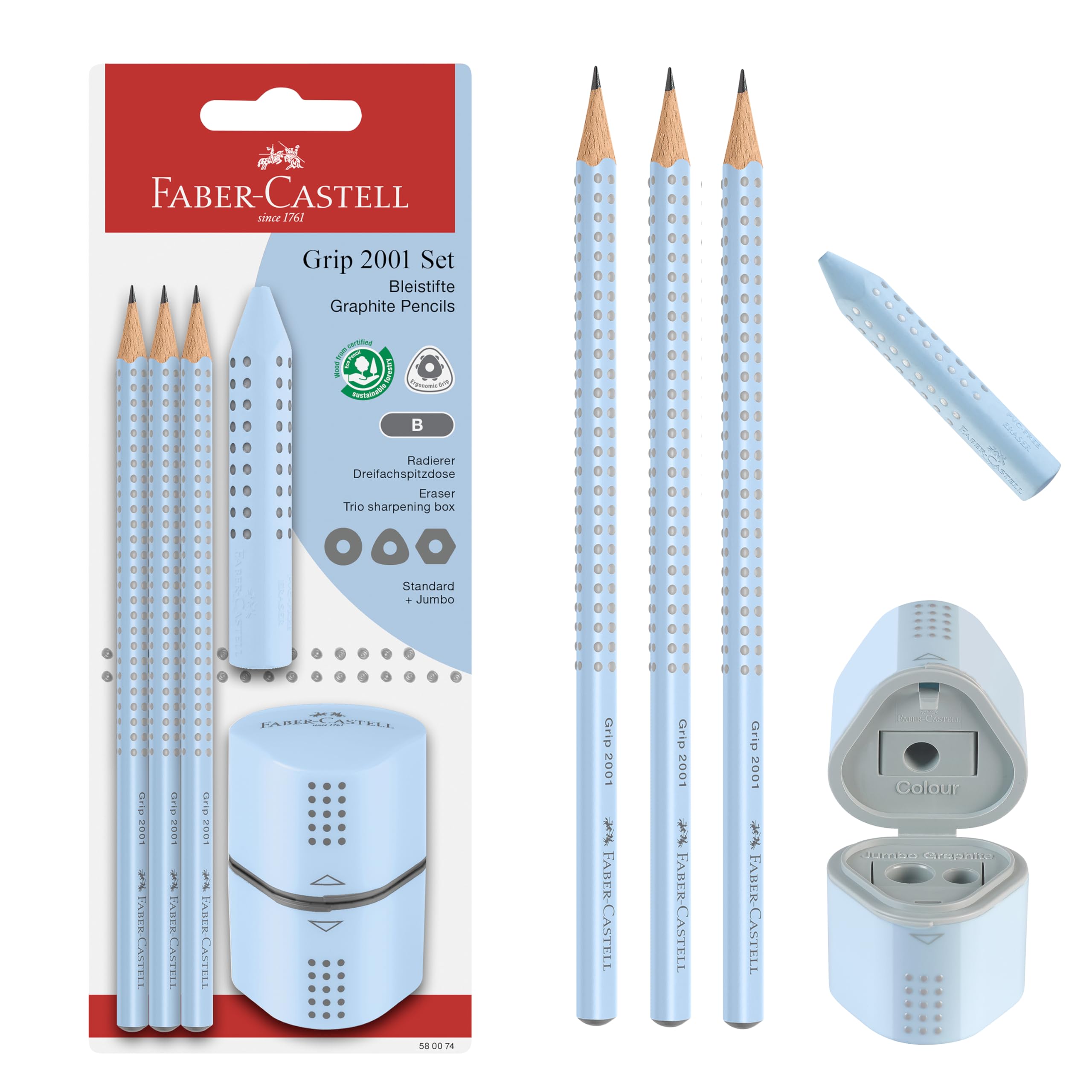 Amazon.com : Faber-Castell Grip Graphite Pencils & Accessories Set