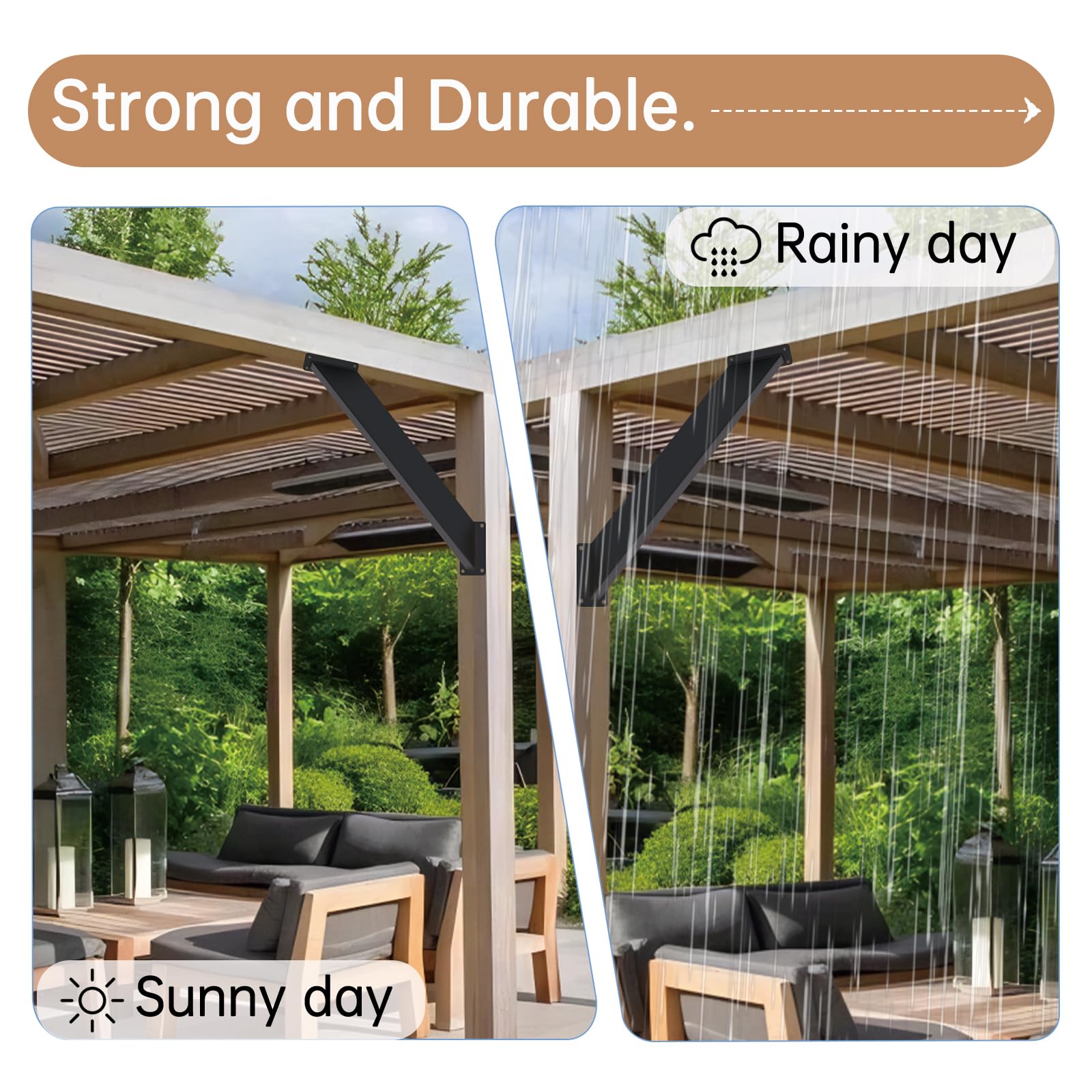 Snapklik.com : 8 Pcs 45 Degree Angle Support Bracket, Pergola Kit Heavy ...