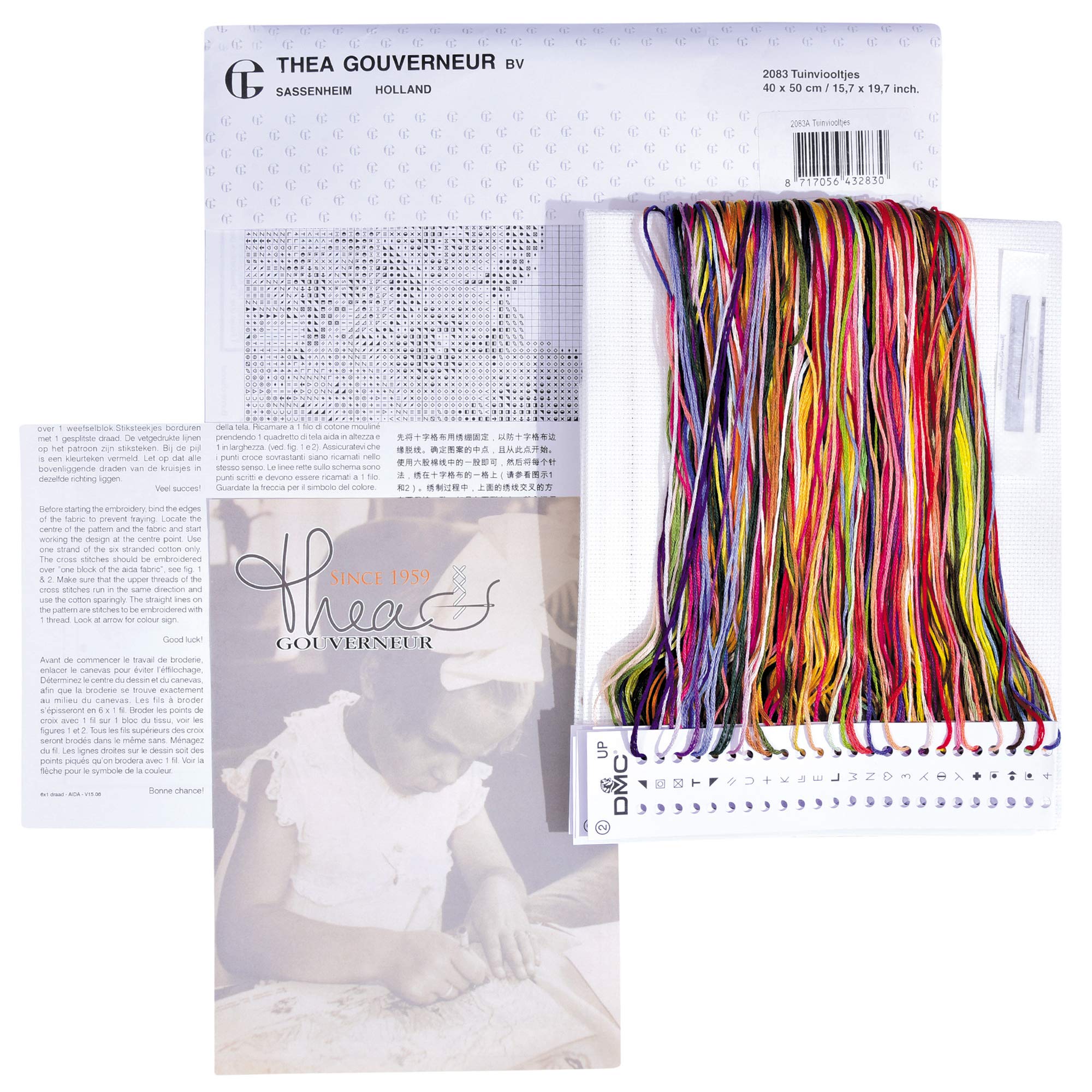Thea Gouverneur - Kit de point de croix compté - Pensées - Aida - 16 Compter - Pour adultes - 2083A