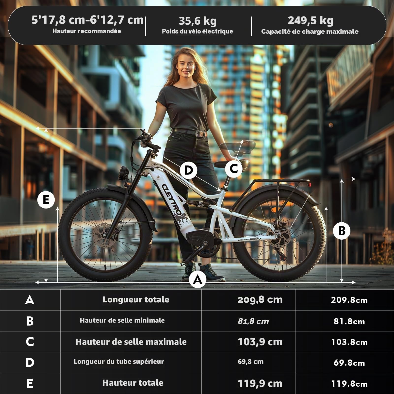 tifgalop Vélo électrique Adulte, vélo électrique Tout-Terrain de 26 Pouces, Double amortisseurs, 7 Vitesses, Batterie au Lithium 48V 18Ah, autonomie de croisière jusqu'à 40-90Km