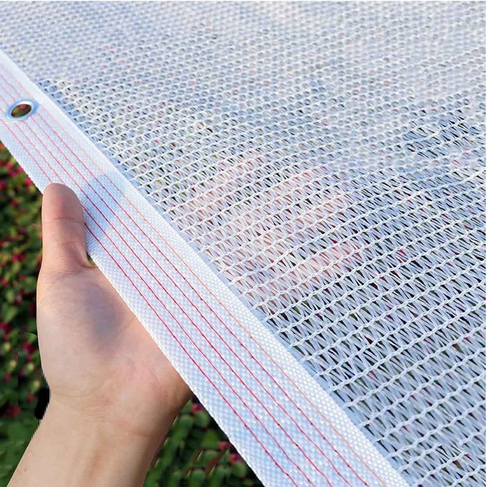 White Shading Net with Grommets 55% Sun screen Shade Cloth Shade Netting for Garden/Patio/Greenhouse/Plant Cover,Heavy Duty Breathable Sunscreen Fabric Mesh Tarp