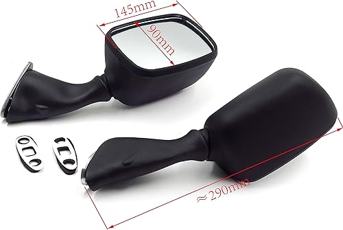 Miniatura 5 de HTTMT MT305-BK - Espejos de repuesto OEM compatibles con Suzuki Gsxr600 750 1000 00-03 1300 R Hayabusa 1999-2020 negro