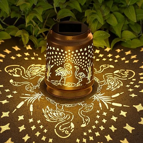 Flamingo Solar Lantern for Garden Outdoor Decor – Hanging Metal