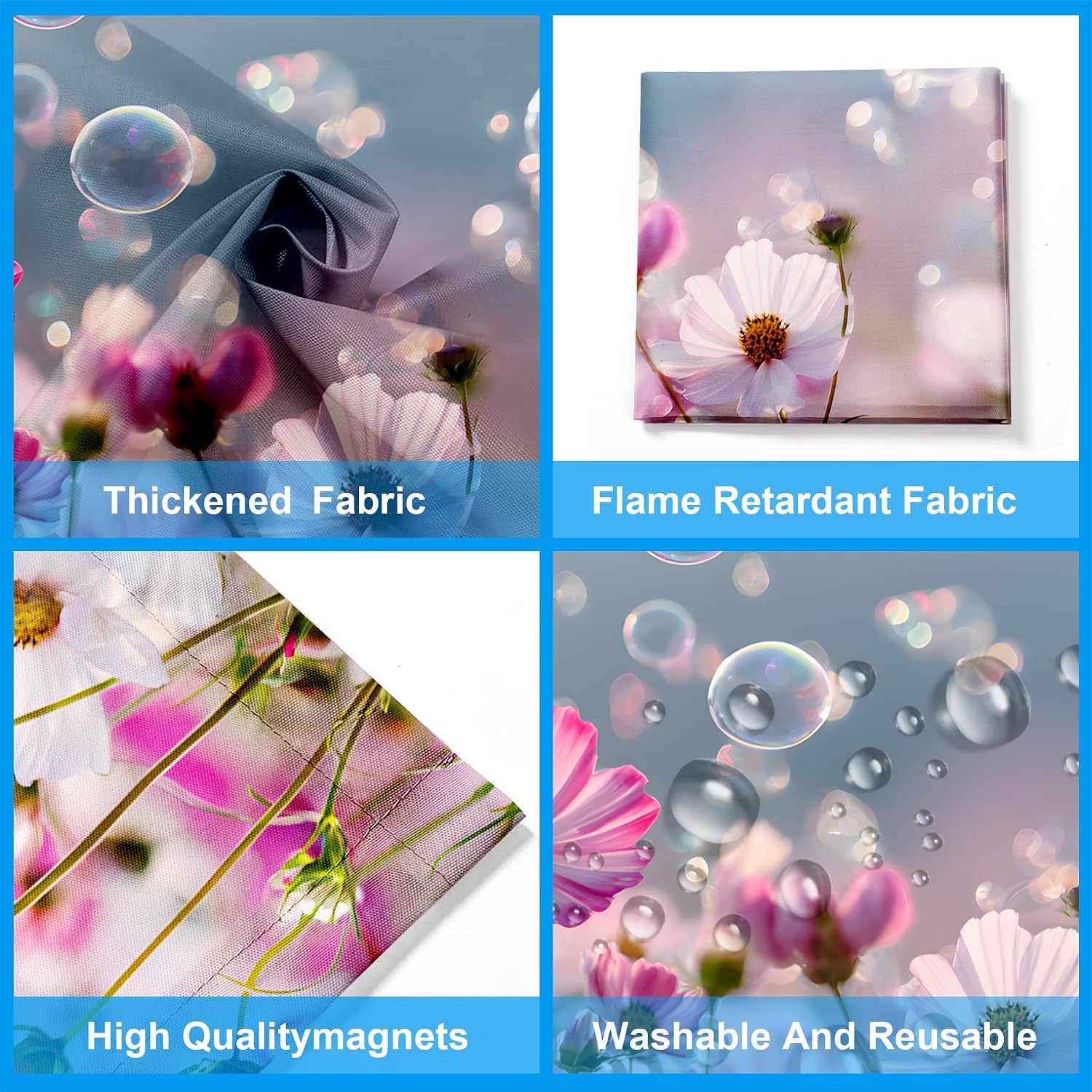2 Pack Fluorescent Light Covers- 4 x 2 Feet Magnetic Ceiling Light Cover Room Supplies (Gesang Flower)
