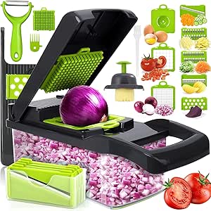 Tagliaverdure Multifunzione 16 In 1 - Con 7 Lame Per Aglio, Verdure E Frutta, Include Accessori - Foto 5