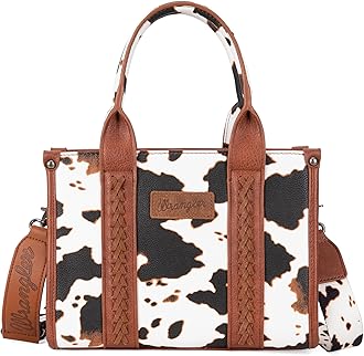 Cow Print Tote Bag for Women Western Purse Boho Top Handle Satchel Handbag with Signature Strap