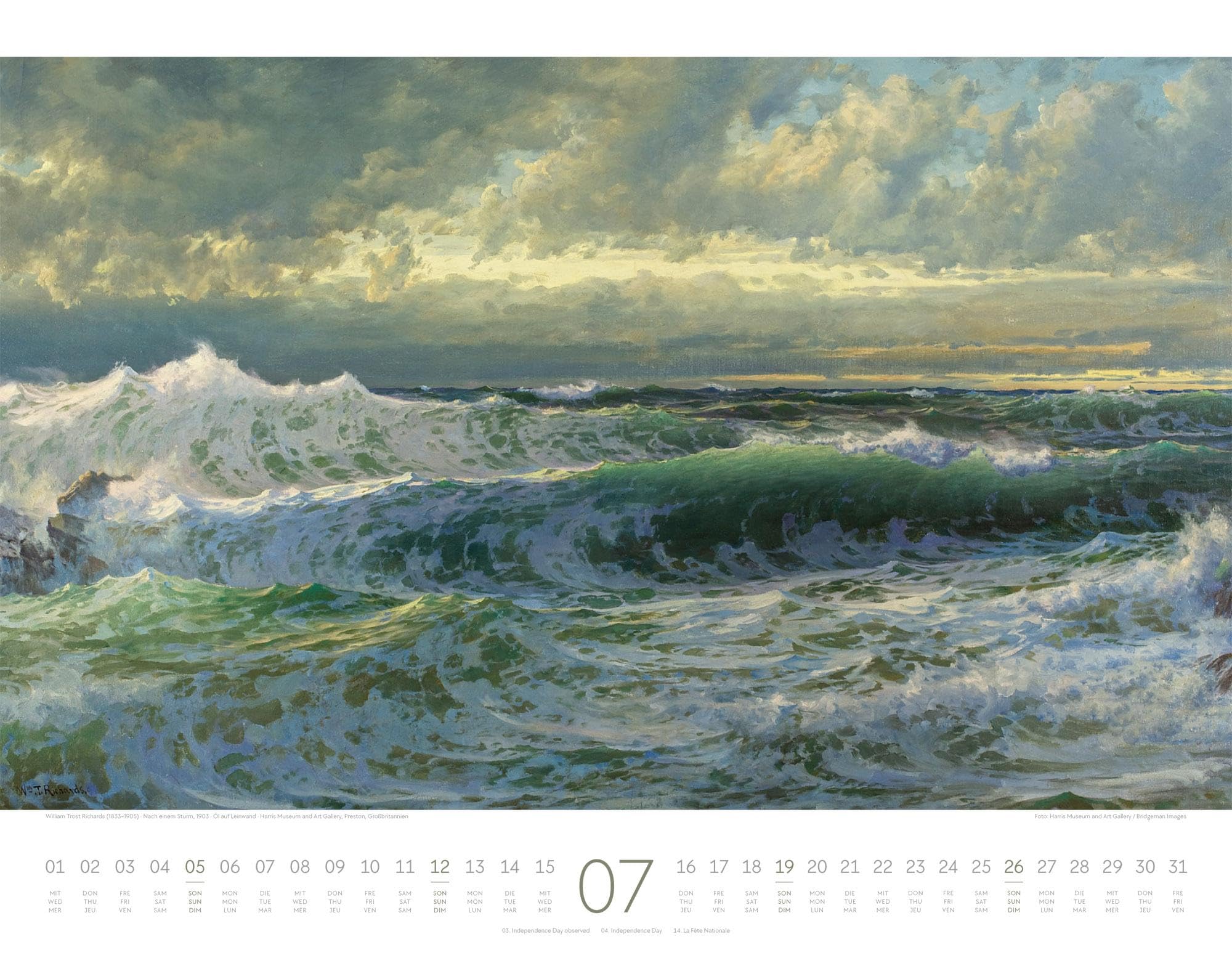 Kunstwerk Meer Kalender 2026 | Stilsicherer Kunst-Kalender im großen Querformat (54x42 cm) | Impressionismus & Expressionismus | Landschaft & Natur