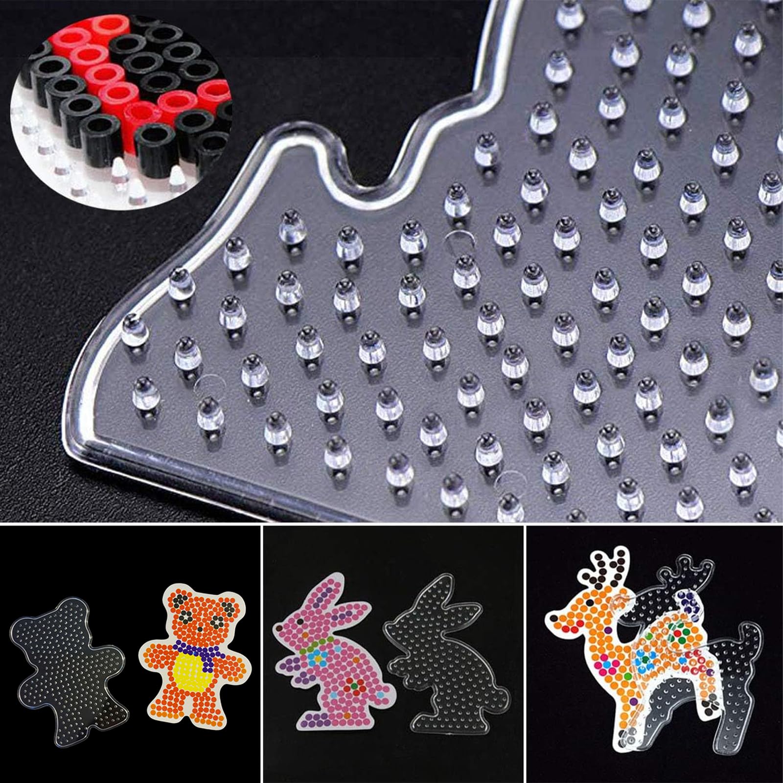 Plaques Perles à Repasser 8 Modèles - Supports Transparents Pour Enfants Dès 3 Ans | Activité Créative DIY