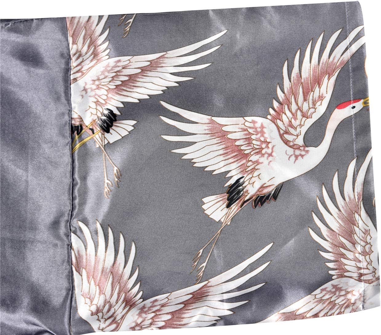 Valennia Women Long Silky Bathrobe Satin Kimono Robe Floral Printed Dressing Gown Sleepwear