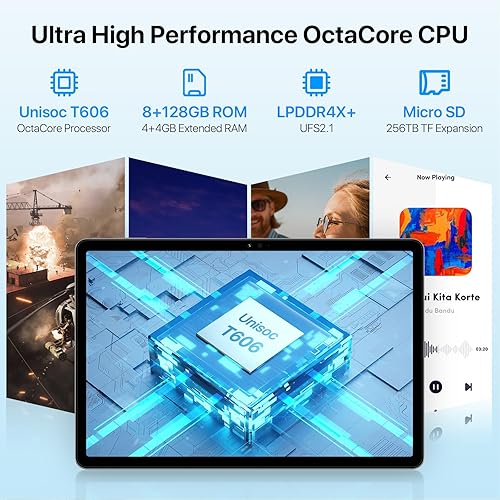 Miniatura 3 de UMIDIGI G5 Tab Desbloqueado Android 13 Tablet 8 (4+4) GB RAM+128GB, 10.1" HD+ Pantalla Full View con bolígrafo, 6000 mAh Mega Batería con Celular y