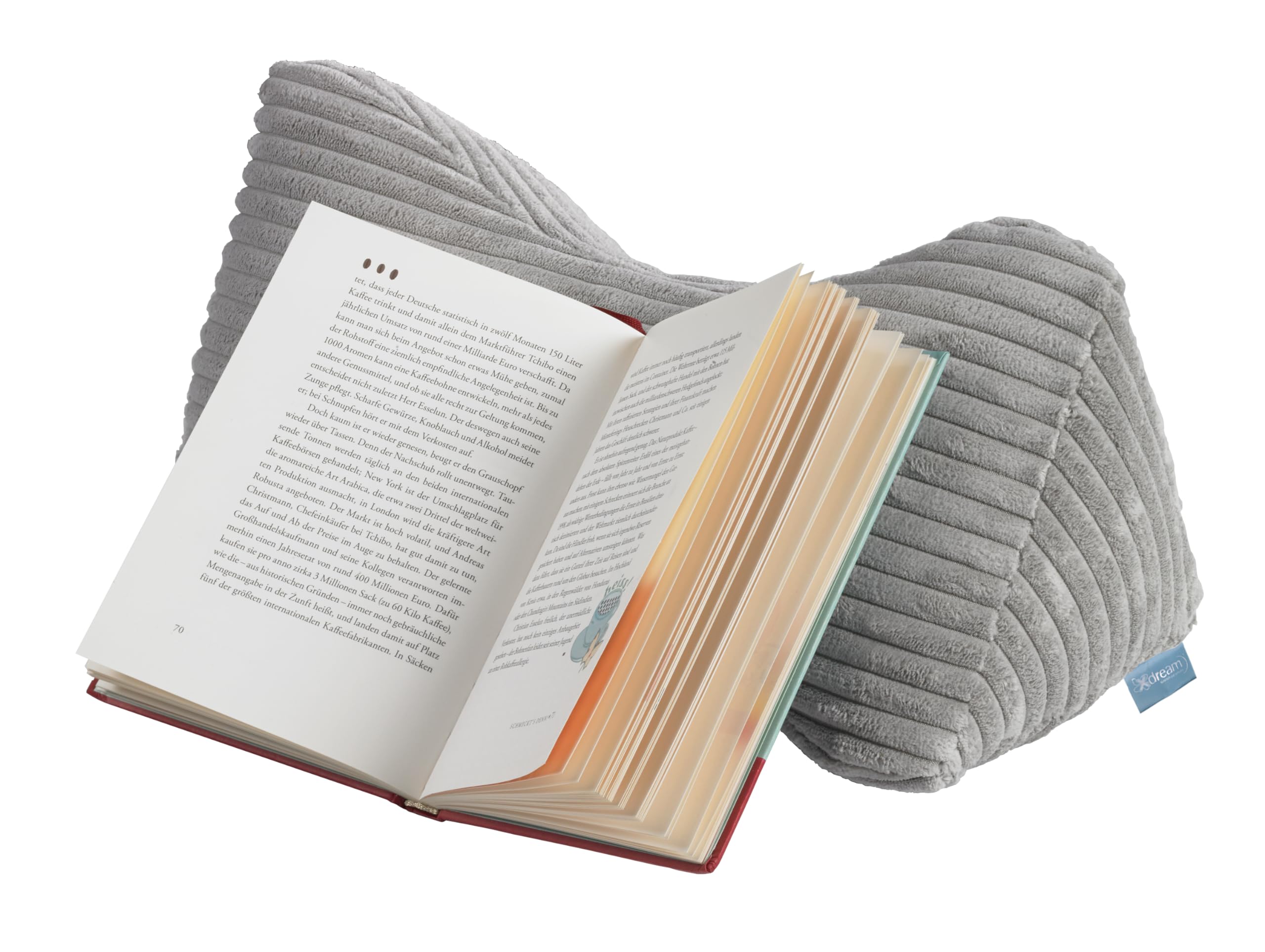 Cojín cervical, cojín de lectura, cojín de lectura, cojín para tableta, 40 x 20 cm, cojín decorativo, cojín de apoyo, cojín para libros, color gris