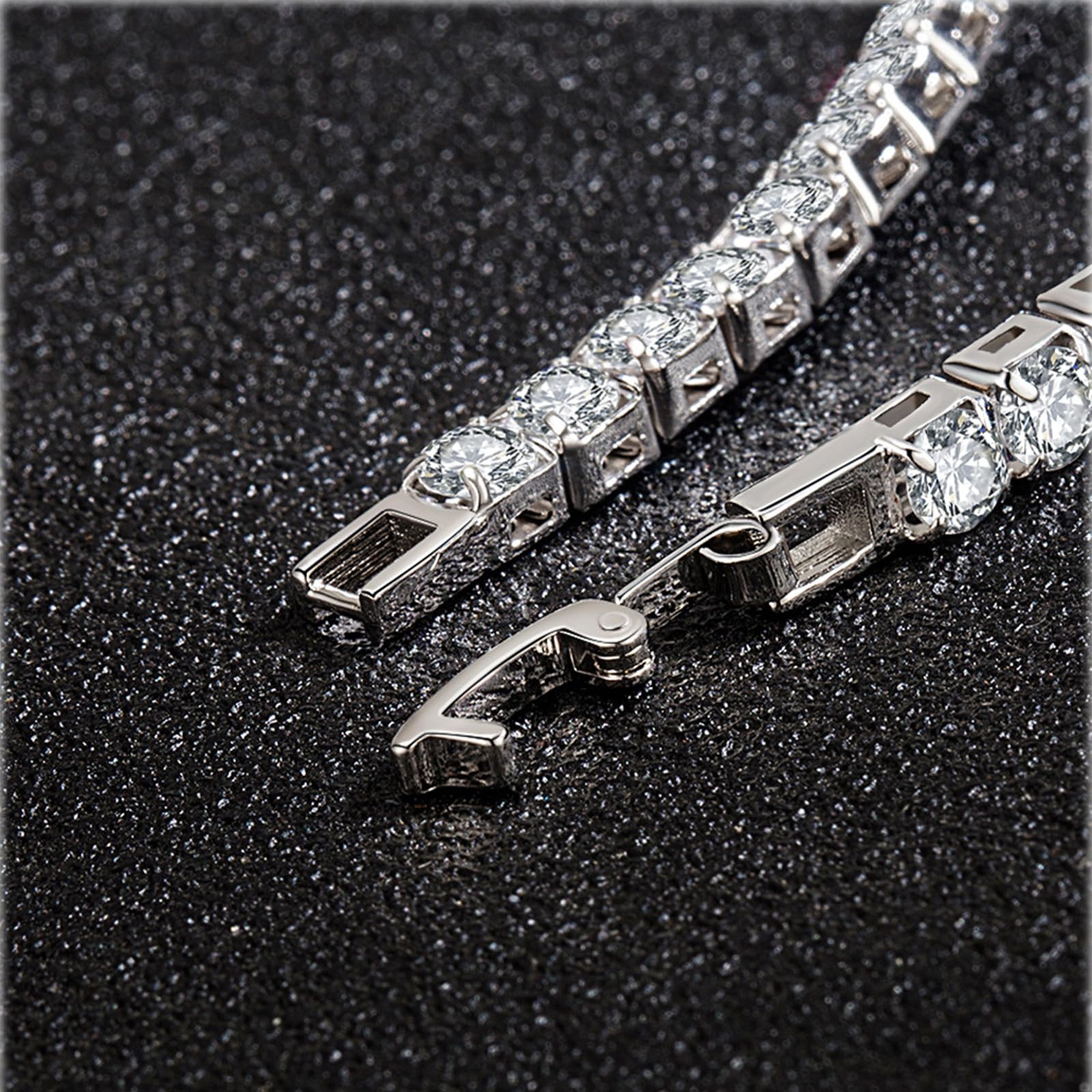 Braccialetto Donna Minimalist Square Chain Bracelet per Le Donne, Elegante E alla Moda Accessorio-Bianco