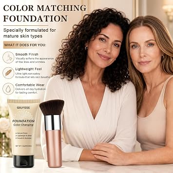 Color Matching Foundation for Mature Skin,Face Makeup - 01 Light