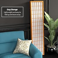 Vista 21 de Red Lantern Panel de ventana Shoji de 6 pies de alto, divisor de habitación de 3 paneles de palisandro