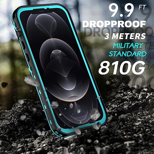 Miniatura 3 de BEASTEK Funda impermeable para iPhone 12 Pro Max, serie TRE, a prueba de golpes, a prueba de polvo, IP68, con protector de pantalla integrado,