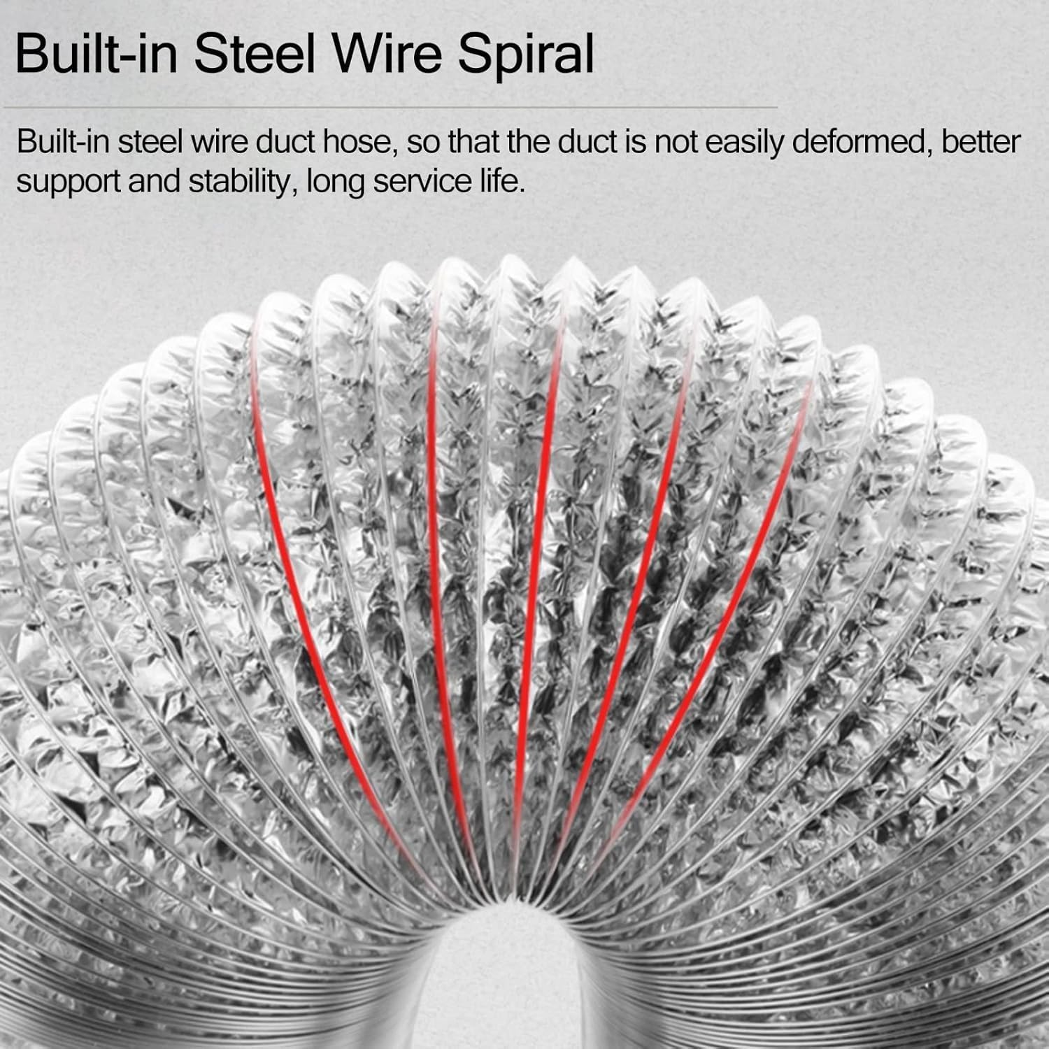 Semi Rigid Dryer Duct for Tight Space/Clothes Dryer/Kitchen/Bathroom/Greenhouse, Flexible Dryer Vent Hose Aluminum, HVAC Duct Tube for Heating and Cooling(100mm (3.93 Inch),L 5m(16.4 ft))