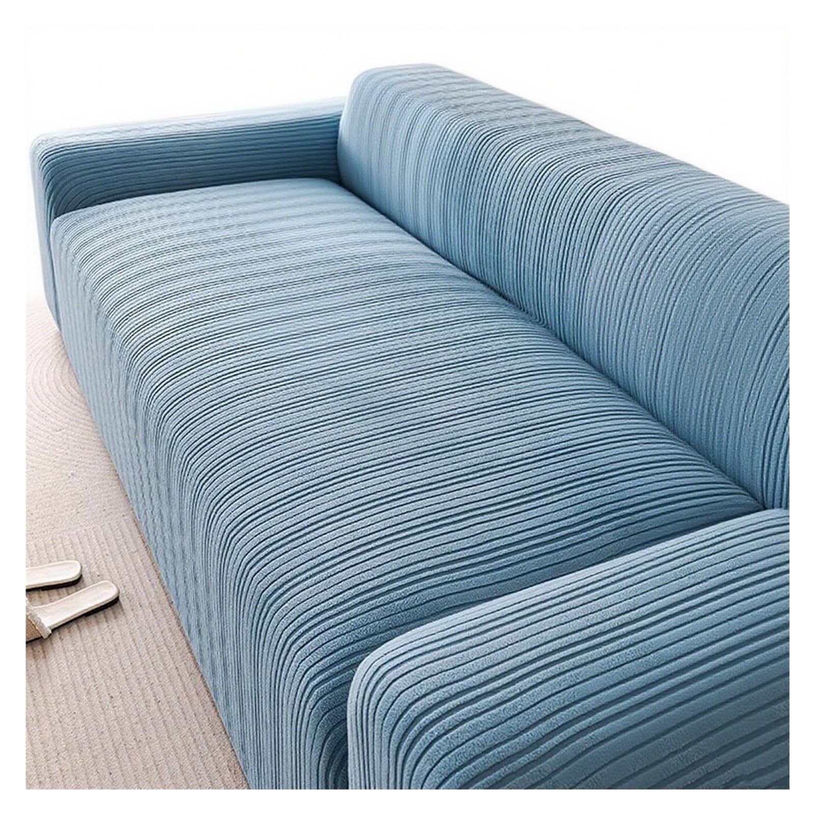 Housse de canapé extensible en velours protection canapé sectionnel 3 places 190-230cm
