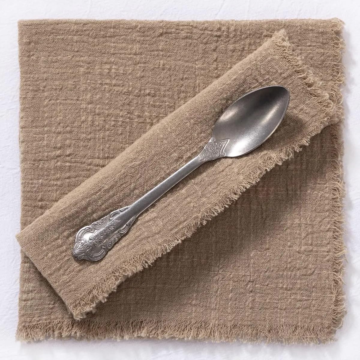 Servilleta, 100 Piezas de Gasa decoración Bodas, Uso Diario, manteles(Dark Khaki)