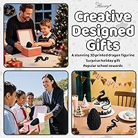 Vista 6 de Huevo de dragón 3D – Huevo de Pascua con dragón flexible en el interior, gran regalo impreso en 3D, decoración de figuras, juguete de escritorio