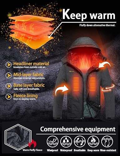 Vista 5 de GEMYSE - Chaqueta de esquí y nieve para hombre, diseño impermeable y resistente al viento, para invierno