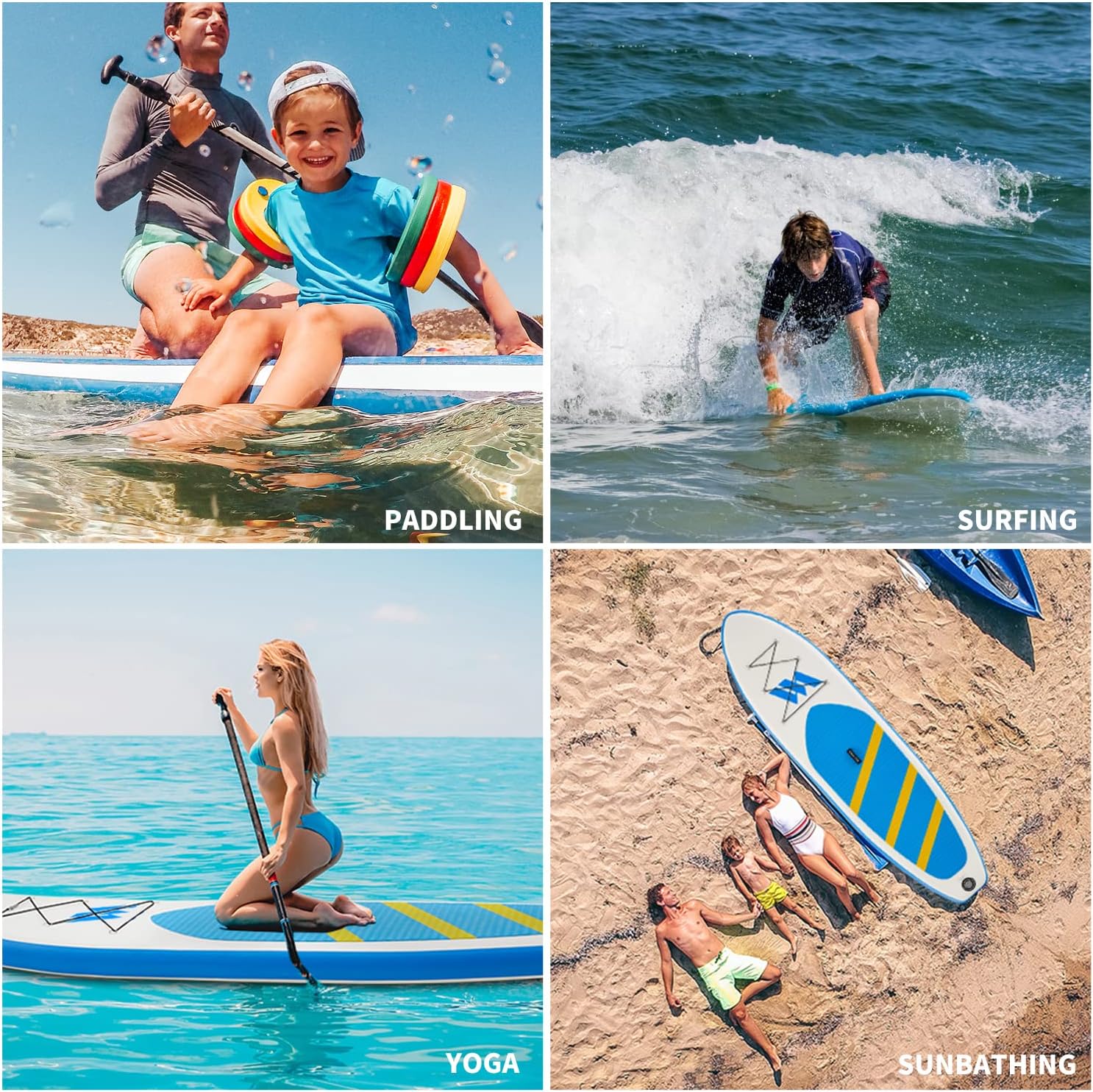 WOLF ARMOR Inflatable Stand Up Paddleboard with SUP Accessories, Waterproof Backpack, Adjustable Paddle, Removable Fin, Non-Slip Deck, Safety Ankle Leash, Hand Pump, Standing Boat for Youth & Adult : Everything Else