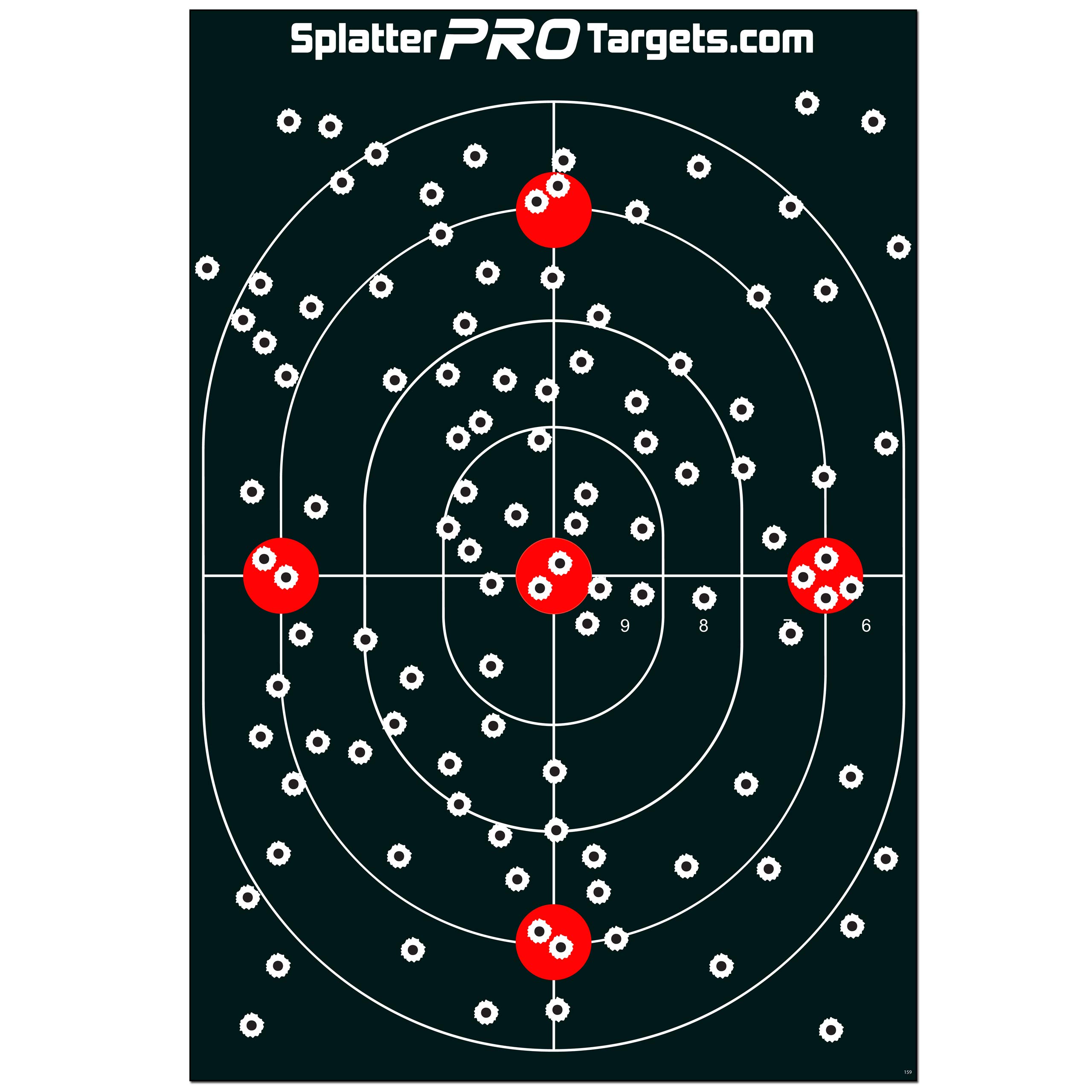 12x18 Splatter Targets. Shots Burst Bright White Upon Impact. Instantly See Your Shots. Ultimate Contrast with White on Black. (10)