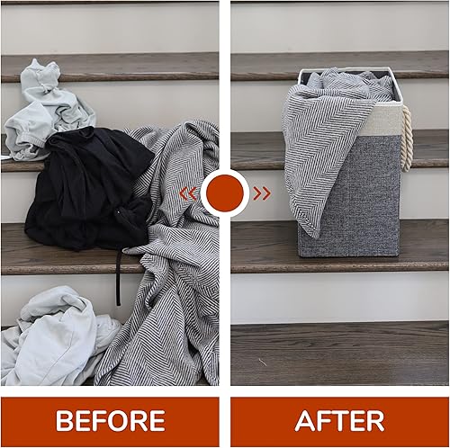 Miniatura 3 de Cesta de escalera para escaleras cestas de escalera para escaleras alfombradas y escaleras de madera, agarre antideslizante, cesta plegable con asas