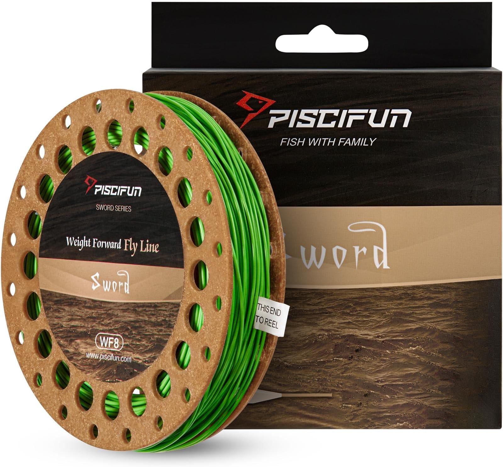 Piscifun Sword Fly Fishing Line with Welded Loop, Weight Forward Floating Fly Line, Available in WF1, WF2, WF3, WF4, WF5, WF6, WF7, WF8, WF9, and WF10 Weights, in Lengths of 90 and 100 Feet