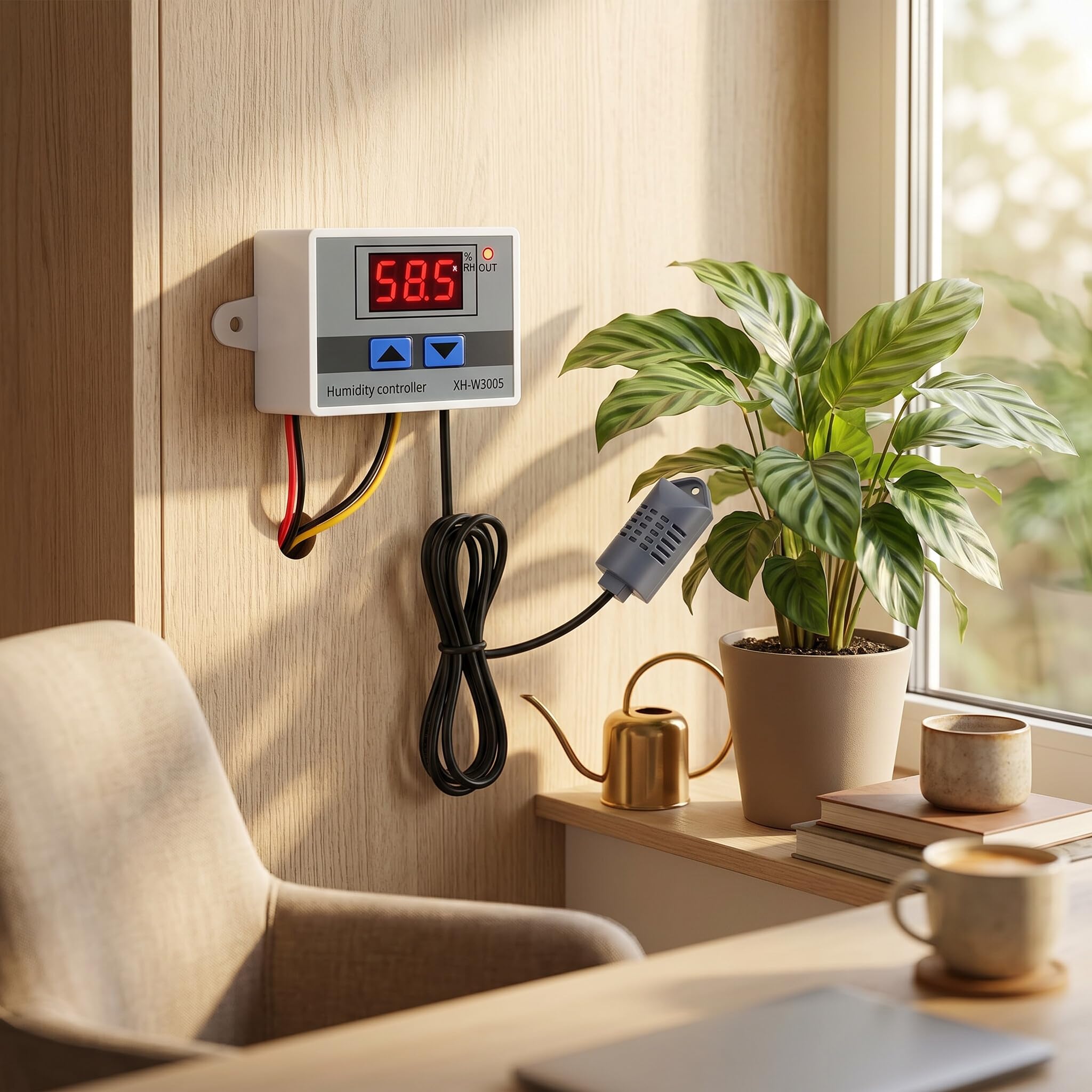 Igrometro Digitale Sensore di Umidità Regolatore Umidità 0-99% Rh 220V XH-W3005 per Controllo Temperatura e Umidità