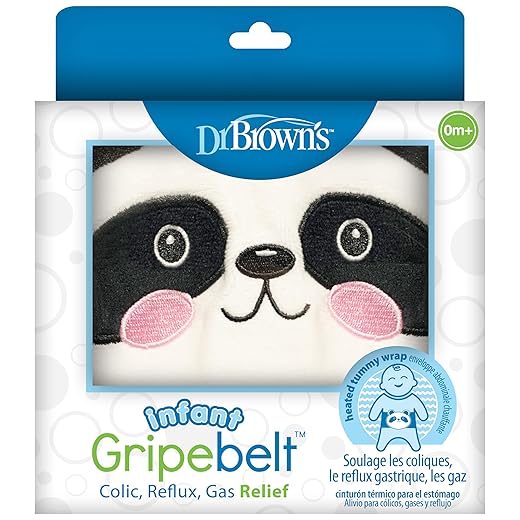 Dr. Brown's Infant Gripebelt Heated Belly Band, Soothe Baby's Tummy with Gentle Warmth and Compression, Panda, 0m+