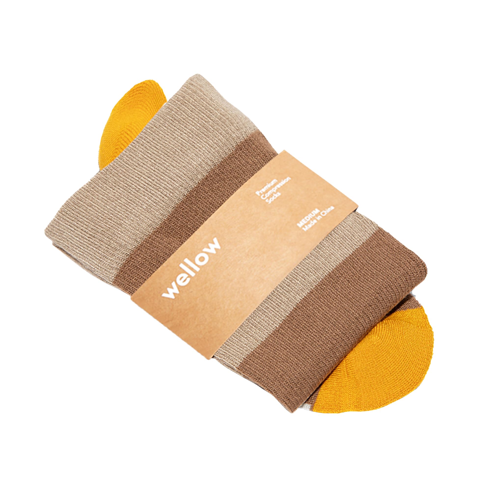 Wellow Knee High Compression Socks for Men &amp; Women | 18-25 mmHg Made with Viscose from Bamboo | Relieves Swelling- Stripes