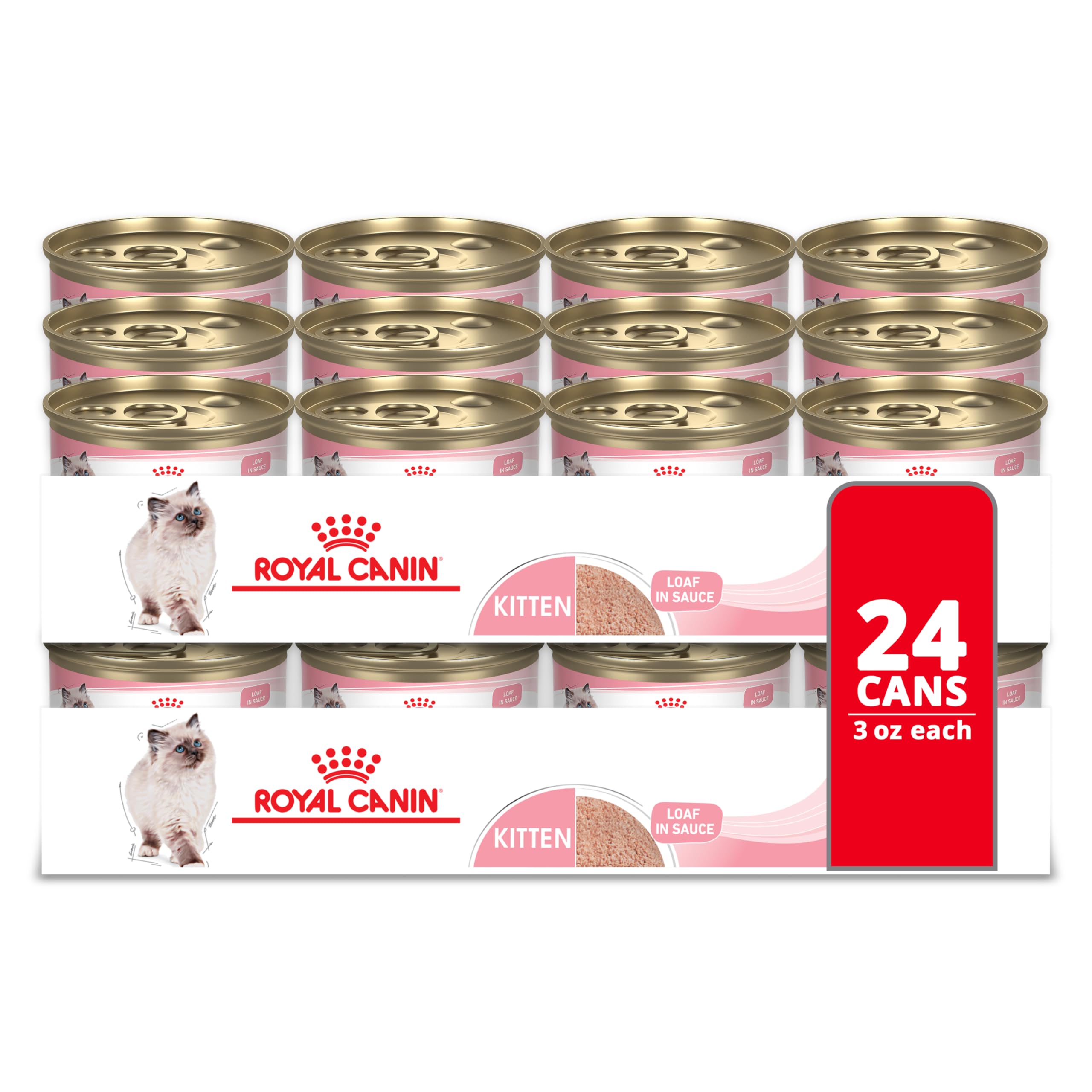 Royal CaninFeline Health Nutrition Kitten Loaf in Sauce Canned Cat Food, 3 oz Can