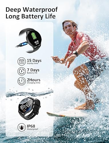 Miniatura 6 de Reloj inteligente para hombres y mujeres con pantalla táctil, reloj inteligente con asistente de voz y recordatorios de mensajes, rastreador de