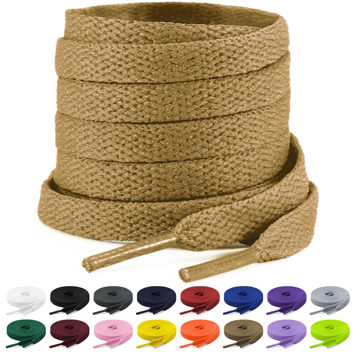 Shecret 2 Paar Flache Schnürsenkel, 8mm Breite Schnürsenkel, Flache Schnürsenkel Ersatz Reißfeste Schuhbänder für Turnschuhe, Laufen, Erwachsene, Kinder, Polyester