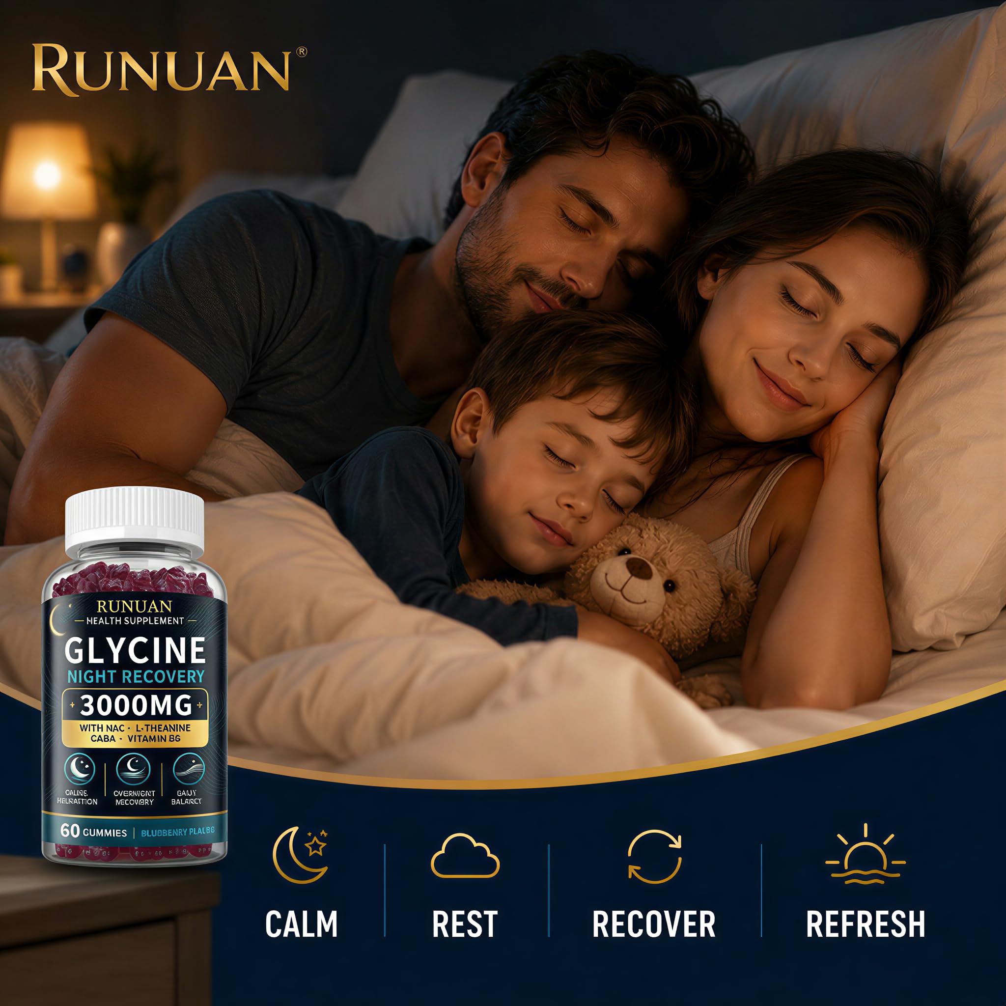 Glycine Gummies 3000mg Sleep Support with NAC, L-Theanine, GABA & B6, 60 Ct — Amazon image 8