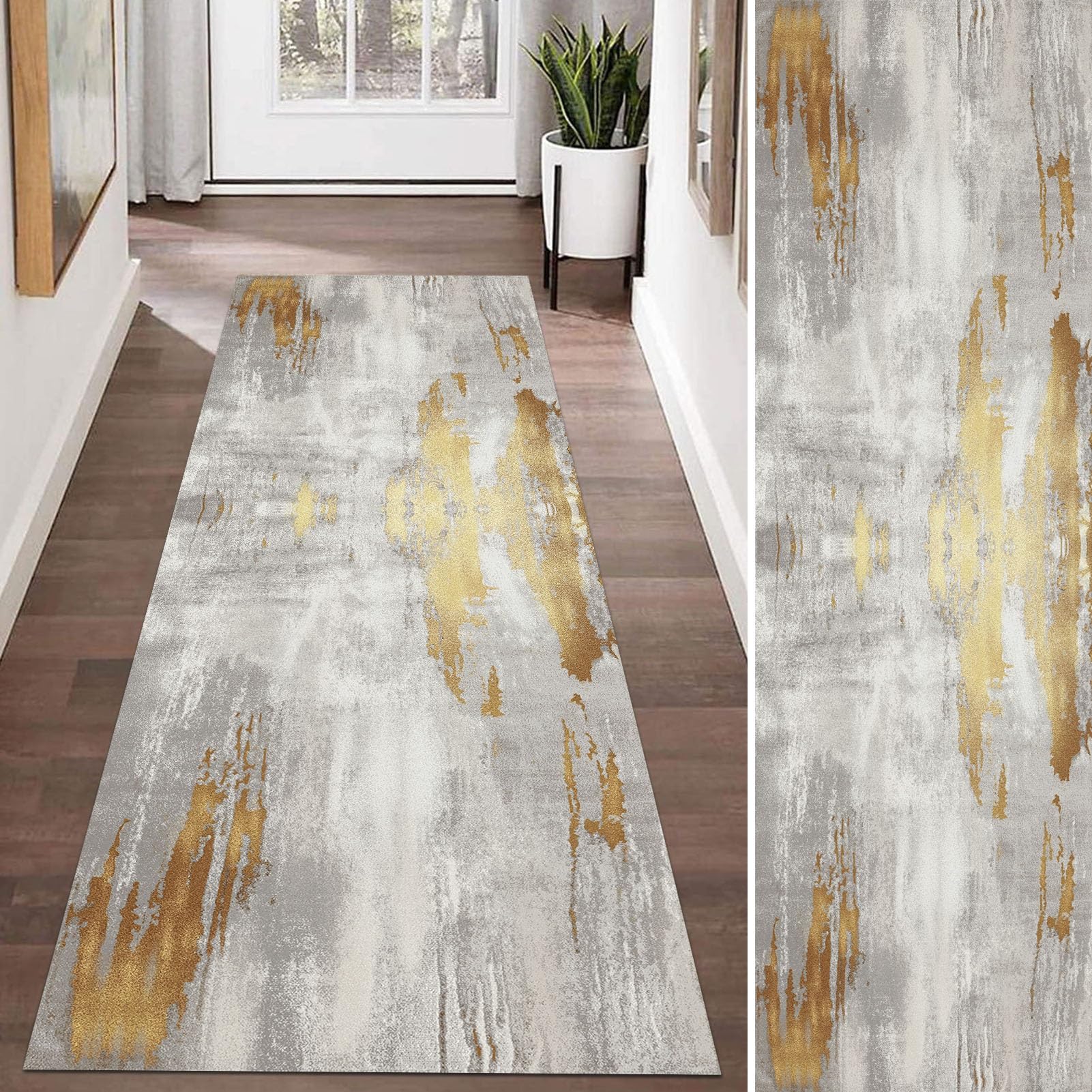 SXBHDM Narrow Runner Rug for Hallway, 100cm 1.5m 2m 250cm 300cm 600cm Long Carpet Runner Washable Non-slip Runner Rugs for Hall, Entryway, Kitchen, Laundry, Bedroom(60×600cm/2ft×19.7ft)