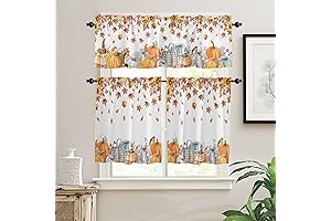 Autumn Accents: Fall Pumpkin Kitchen Curtains and Valances Set