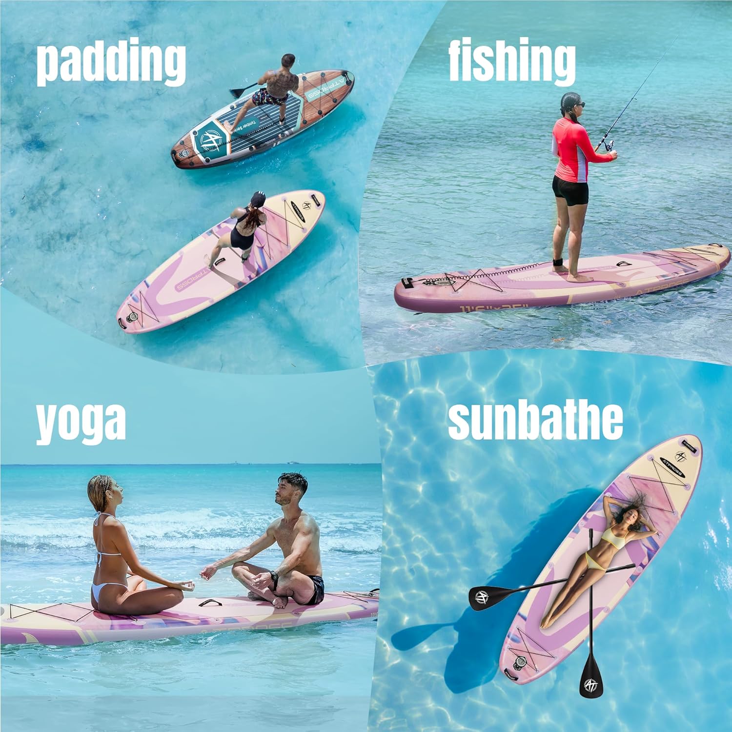 11'6"x35" Inflatable Paddle Board, 450lbs Extra Wide Stand Up Paddleboard for Adults with Premium SUP Accessories Kit & Backpack, Blow Up Kayak Non-Slip Stable Deck Boat for Yoga Fishing Surf