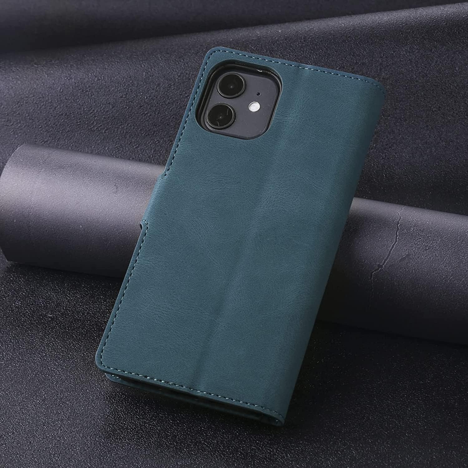 Wallet Case for iPhone 13 Pro Max, Premium PU Leather Flip Case with Cash Holder Kickstand Magnetic Shockproof TPU Interior Phone Cover for iPhone 13 Pro Max (Color : Green)