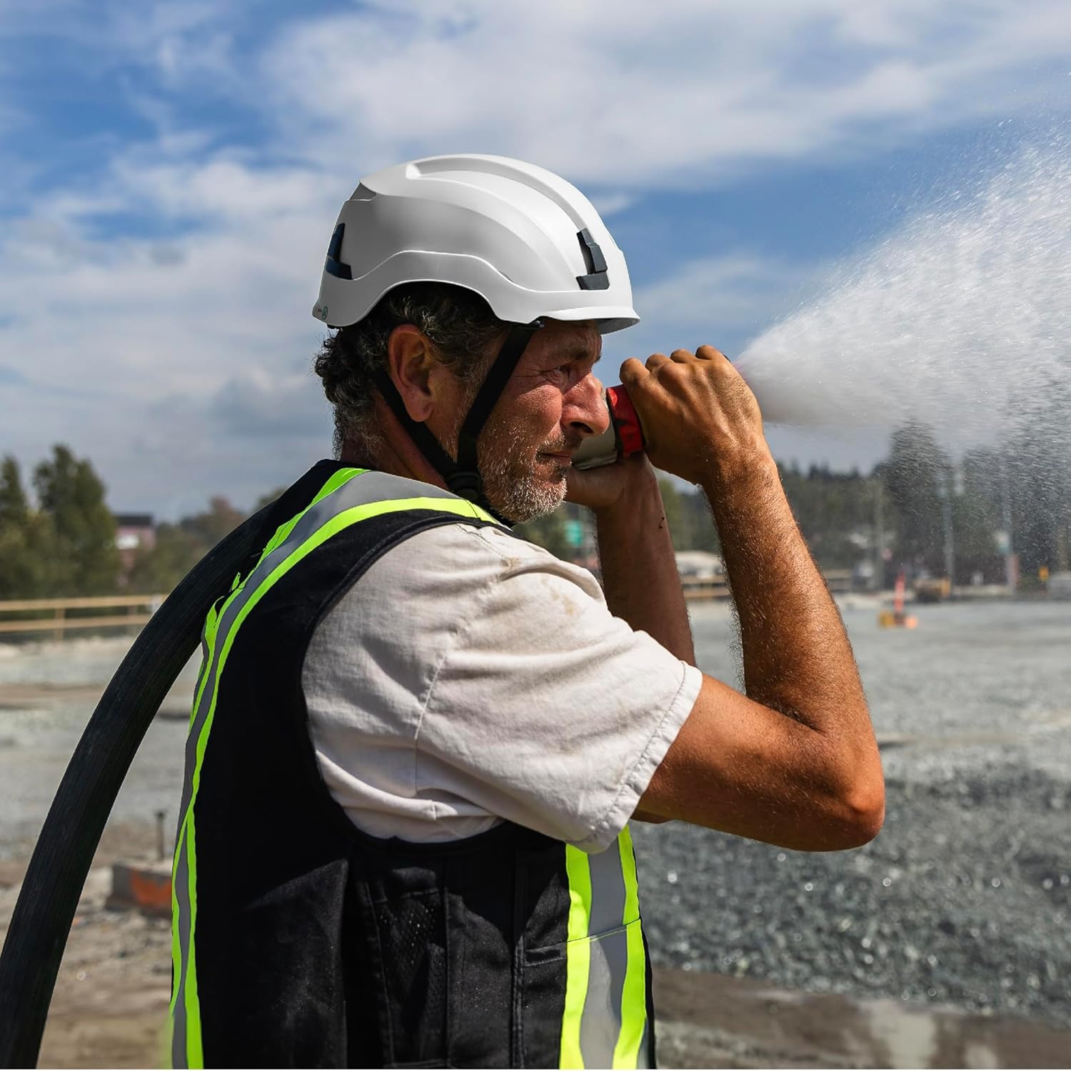 GE Safety Helmet: ANSI Type 2, Advanced Impact Technology, Ultra Comfortable Memory Foam, Heat Stress Reduction, Compatible with Accessories, Class C (Vented) & Class E (Non-Vented) OSHA Approved