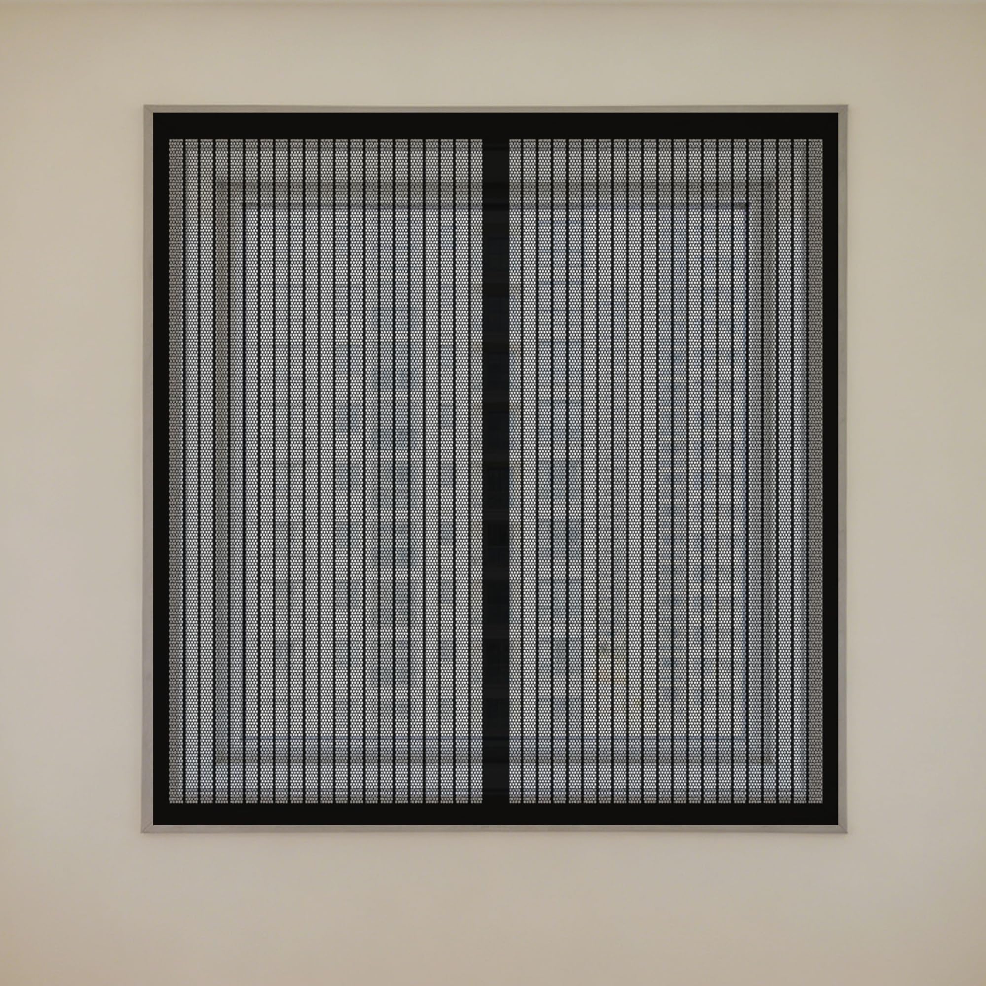 Moustiquaire fenêtre aimantée 180x160 cm noire pour chambre et patio